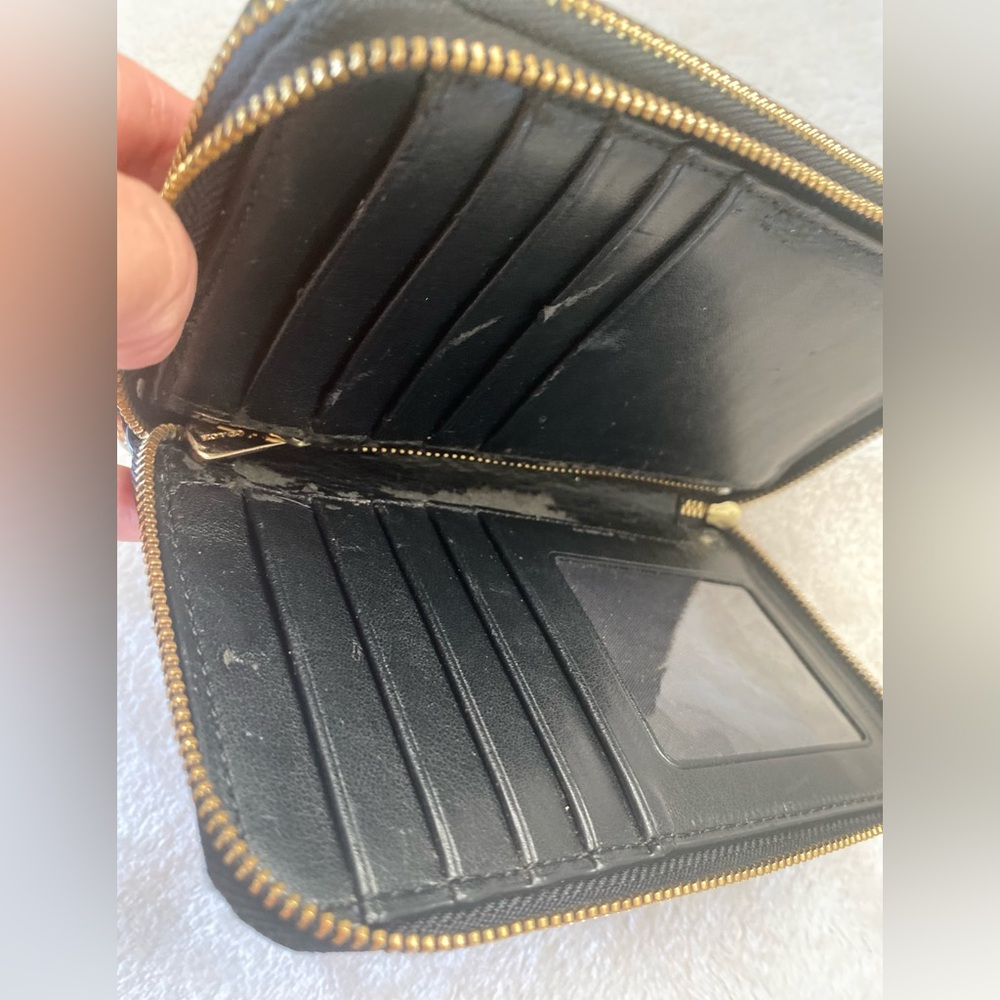 COACH Embossed Leather Double Zip Clutch/Wristlet - Picture 9 of 9